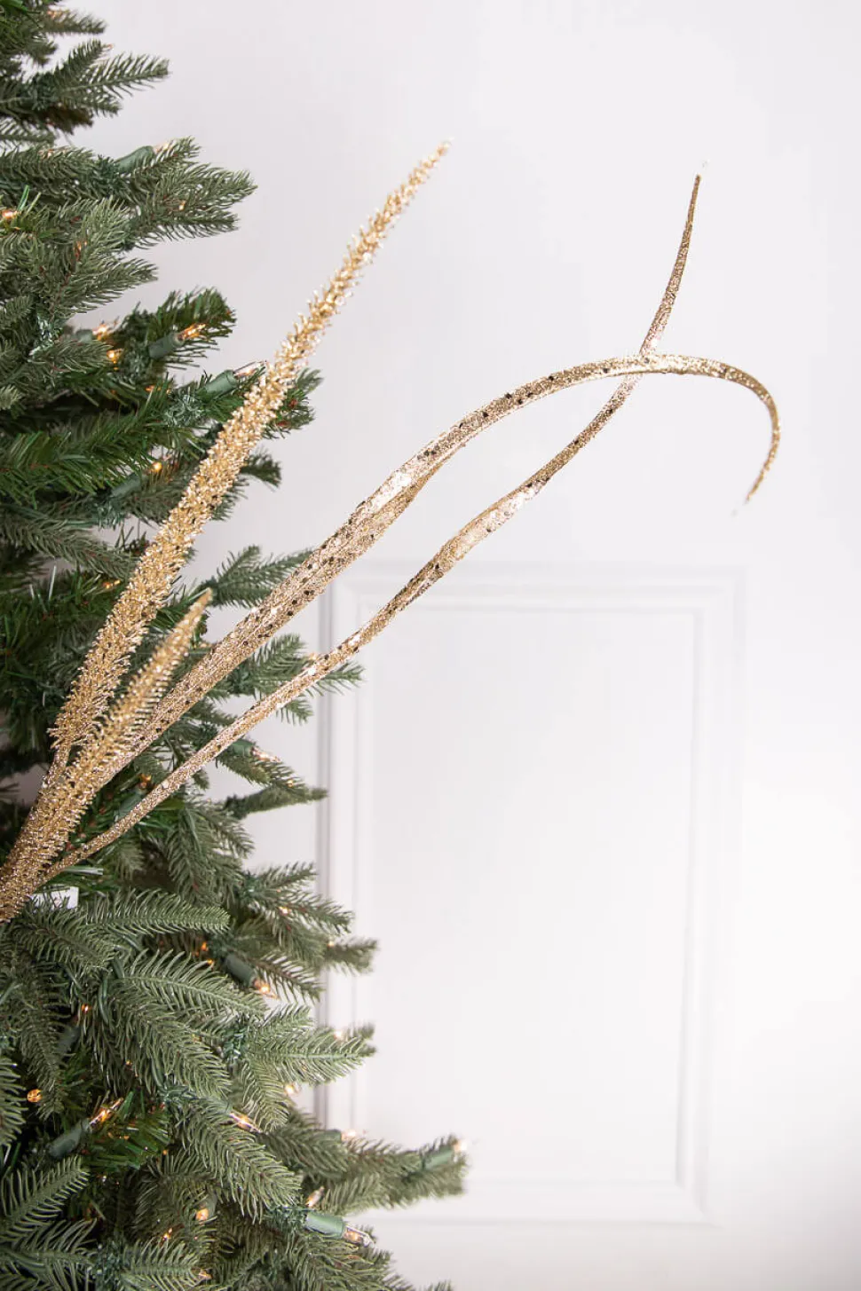 39” Glitter Sequin Grass Blossom Spray - Champagne