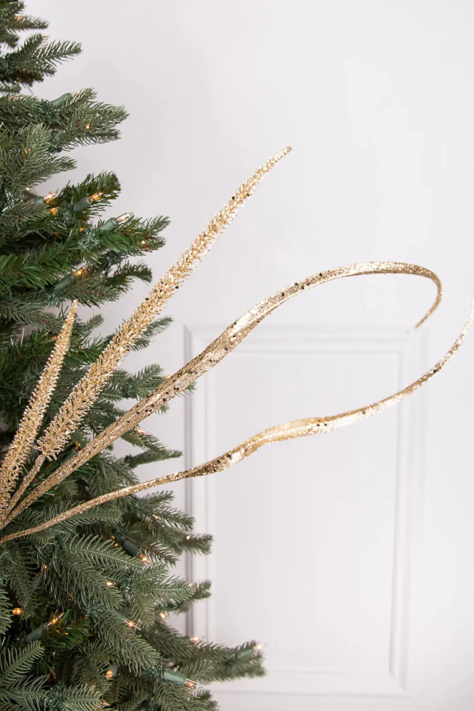 39” Glitter Sequin Grass Blossom Spray - Champagne