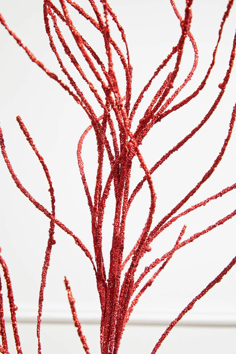 47” Glitter Sequin Wispy Willow Christmas Spray - Red