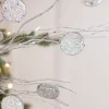 33” Glitter Silver Dollar/Twig Spray Silver