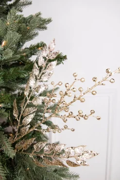 29” Glitter Smilax Berry Spray - Champagne