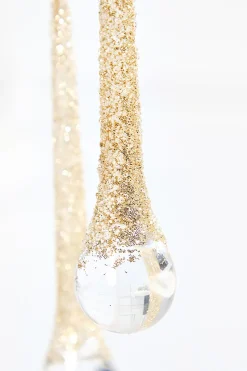 26" Gold Glass Drop Ornament Spray