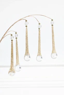 26" Gold Glass Drop Ornament Spray