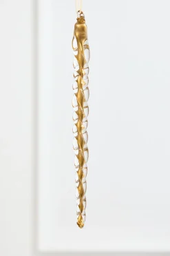 8.5" Gold Glass Icicle Ornament