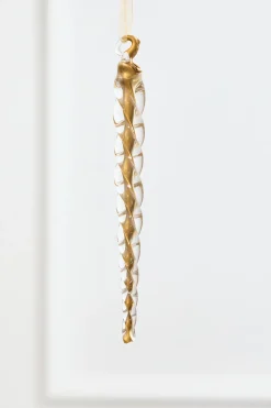 6.5" Gold Glass Icicle Ornament