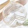 5" Gold Glitter Art Deco Glass Ornament