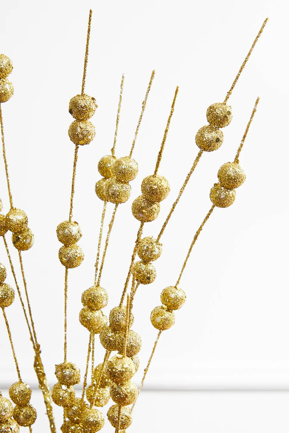 33" Gold Glitter Berry Spray