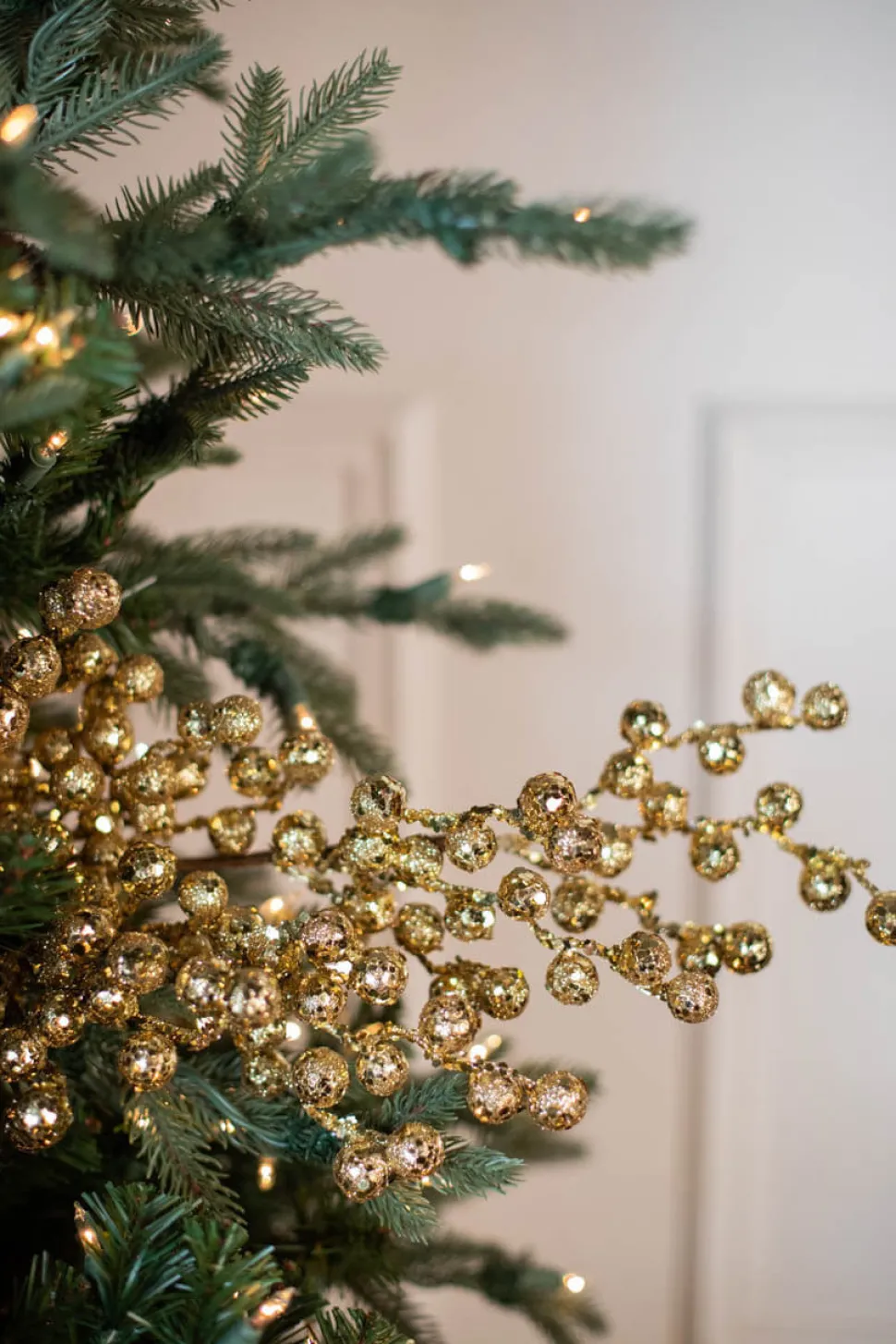 29” Gold Glitter Crabapple Spray