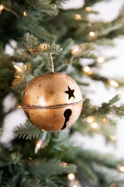 3.5” Gold Glitter Metal Antique Bell Ornament