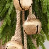 17" Gold Iron Jingle Bell & Jute Rope Ornament