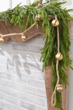 72" Gold Iron Jingle Bells & Jute Rope Garland