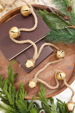72" Gold Iron Jingle Bells & Jute Rope Garland