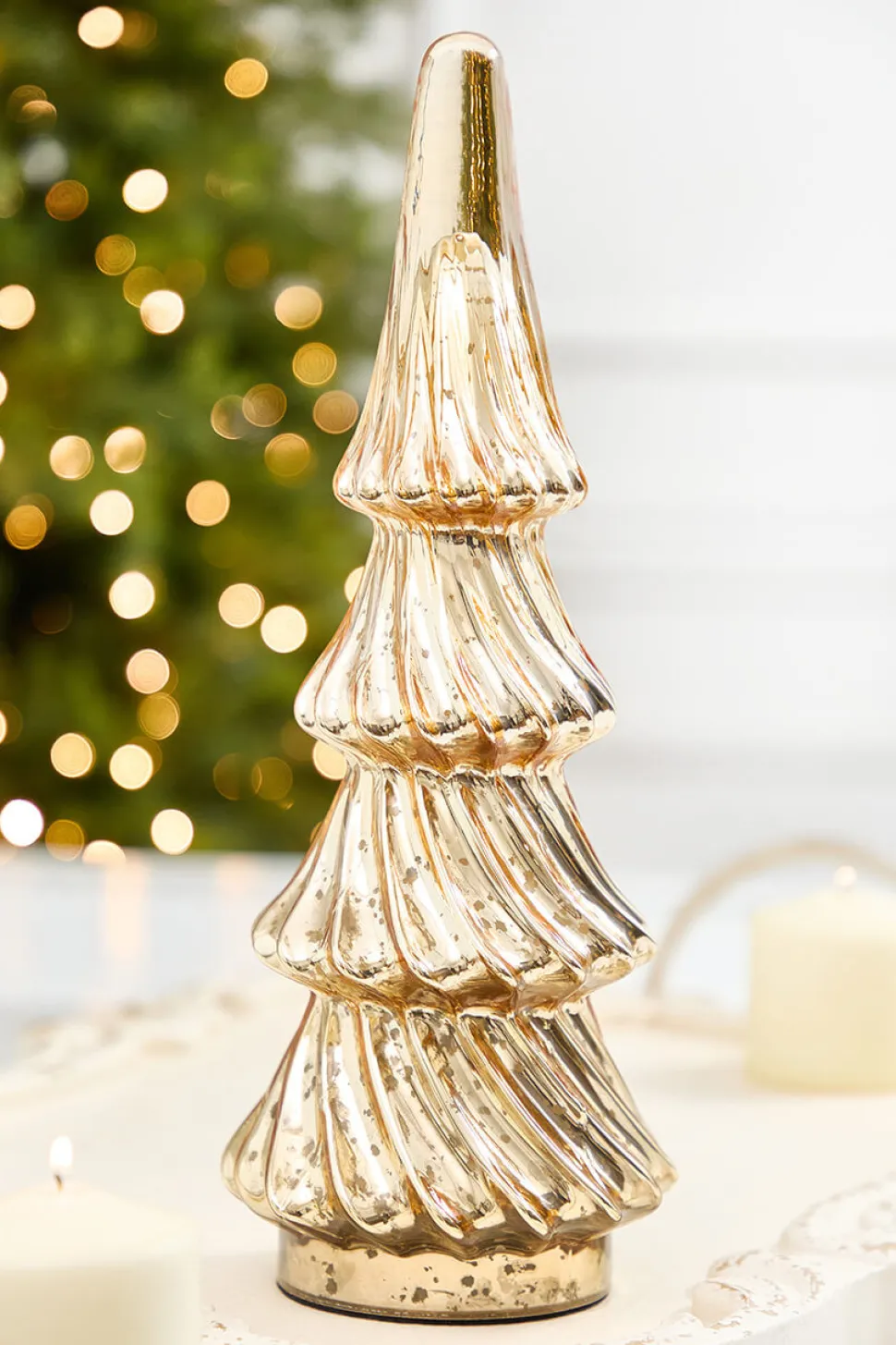 15" Gold Mercury Glass Tree