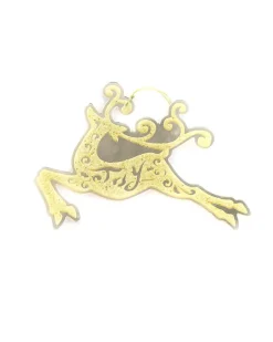 Gold Reindeer Ornament