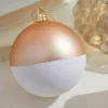 4" Gold White Ball Ornament