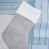 Gray Stocking with White Quilt Trim