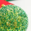 4" Green Beaded Metallic Ball Ornament