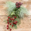 16" Green & Burgundy Berry Pine Cedar Pick