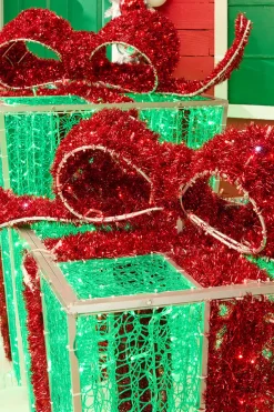 3'/4'/5' Green Gift Box Set with Red Bow