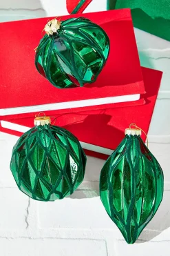 6" Green Glass Ornament
