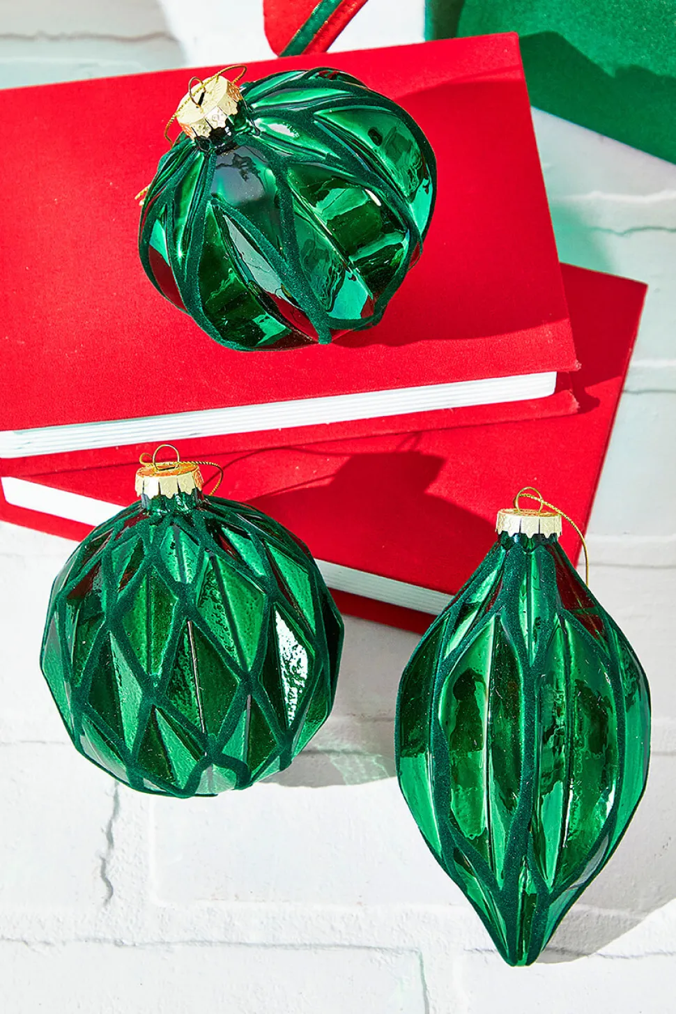 6" Green Glass Ornament