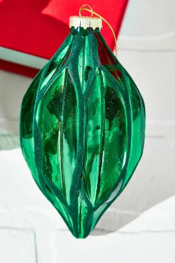 6" Green Glass Ornament