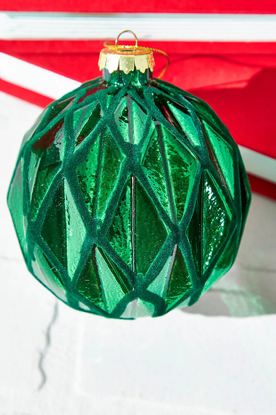 6" Green Glass Ornament