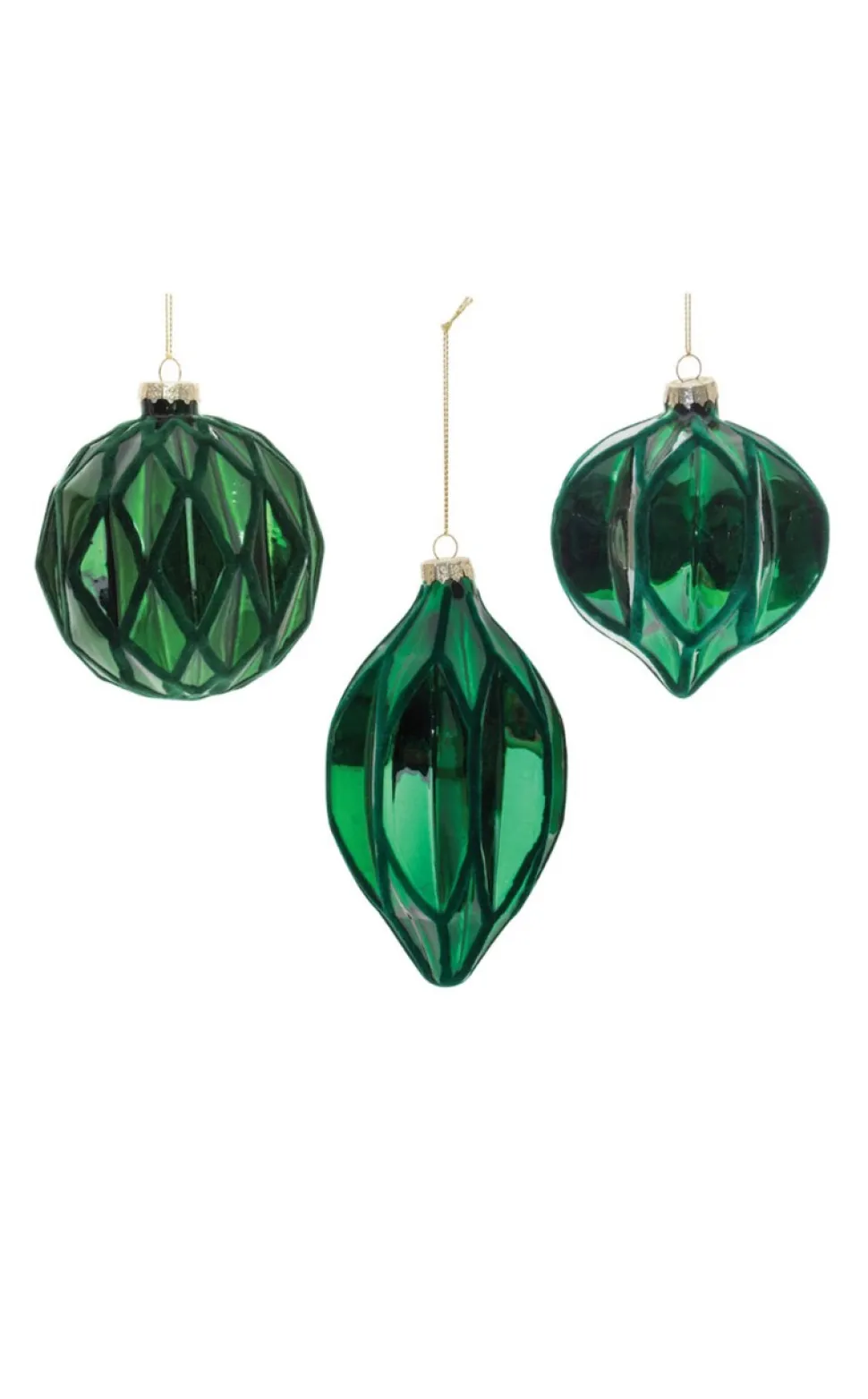 6" Green Glass Ornament