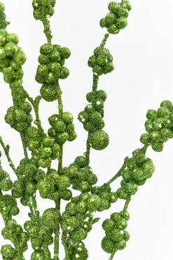 26" Green Glitter Berries Spray