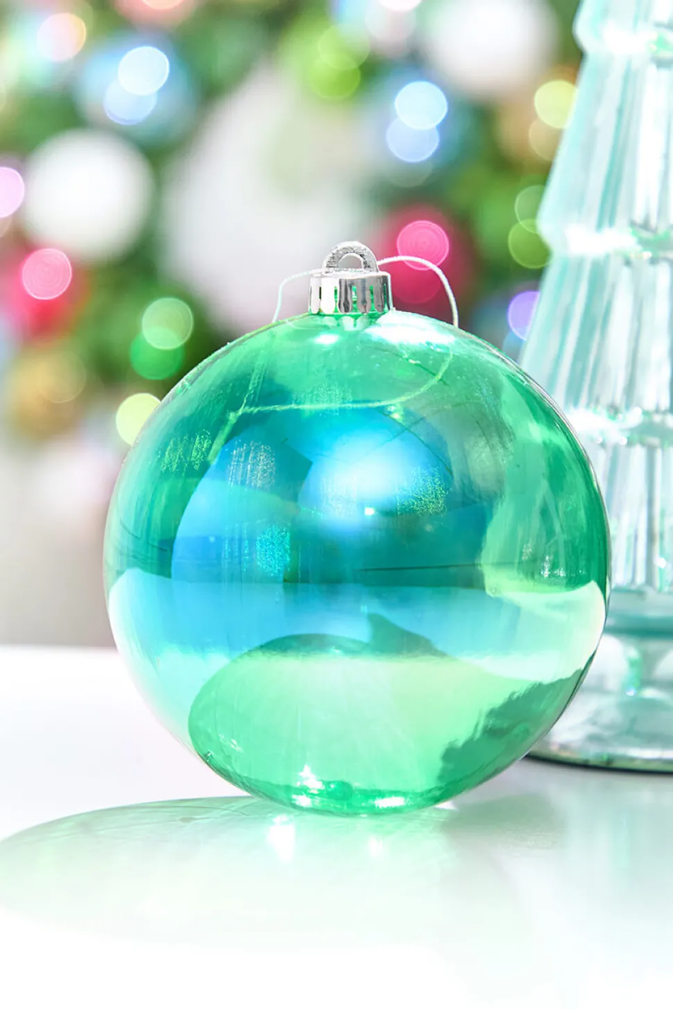 6" Green Iridescent Ball Ornament