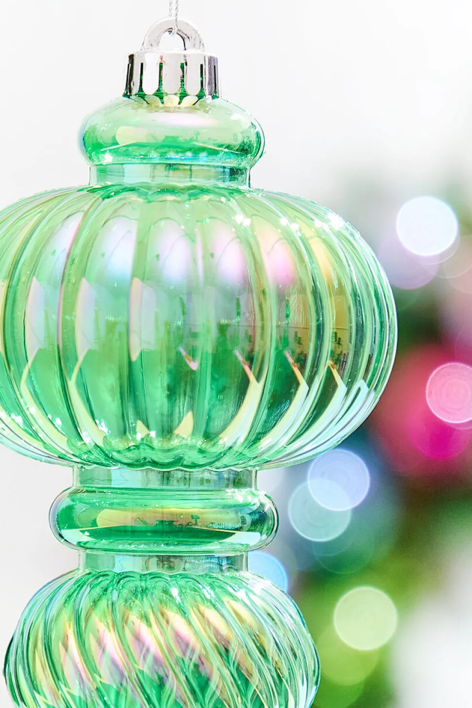 10" Green Iridescent Chandelier Ornament