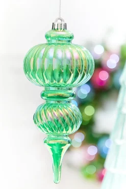 10" Green Iridescent Chandelier Ornament