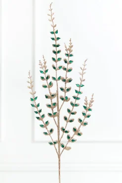 30" Green Jeweled Glitter Spray