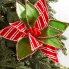 22" Green, Red and White with Striped Edge Stem