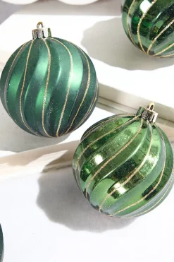 3" Green Shatterproof Boxed - Set of 6