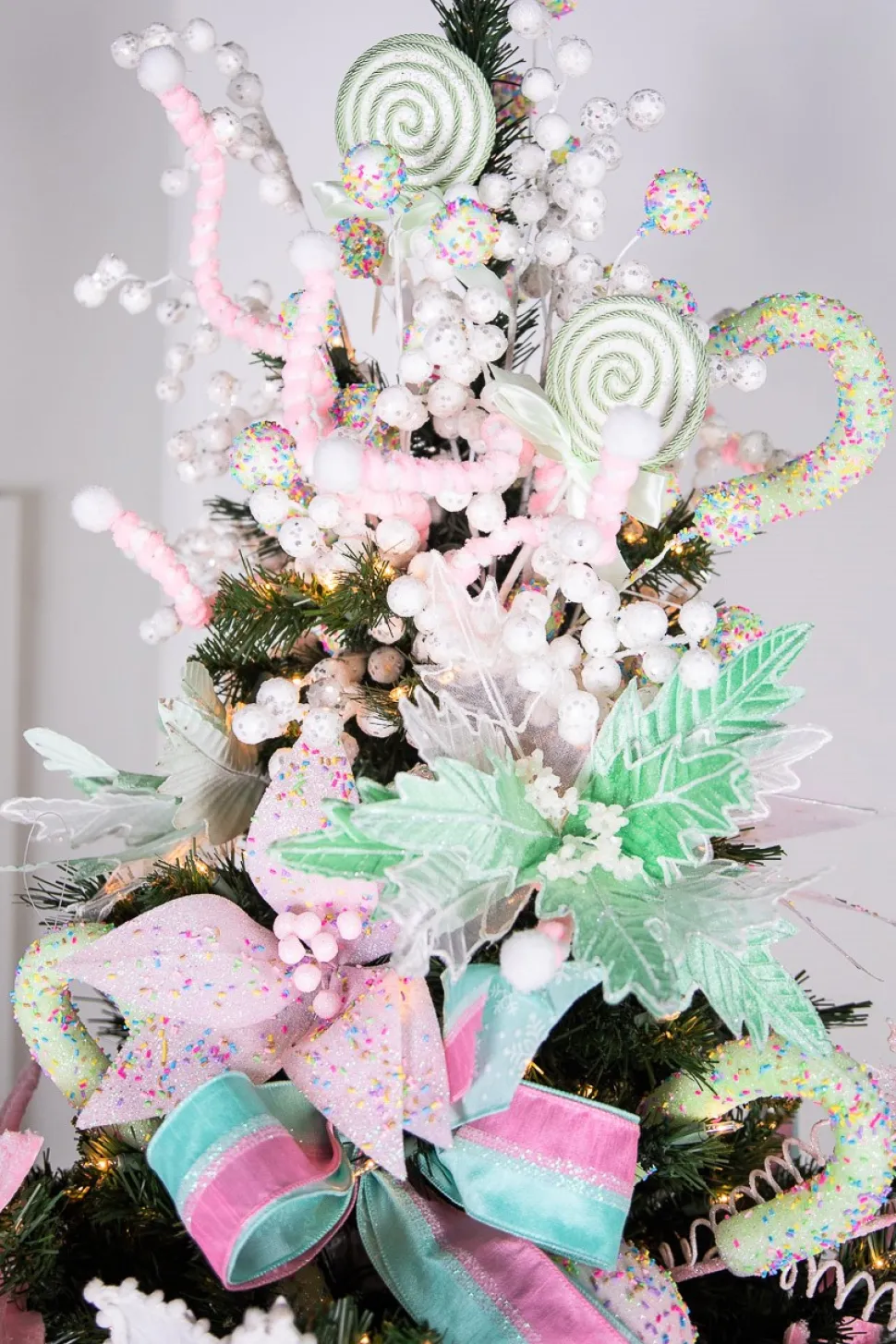10” Green Sprinkle Candy Cane