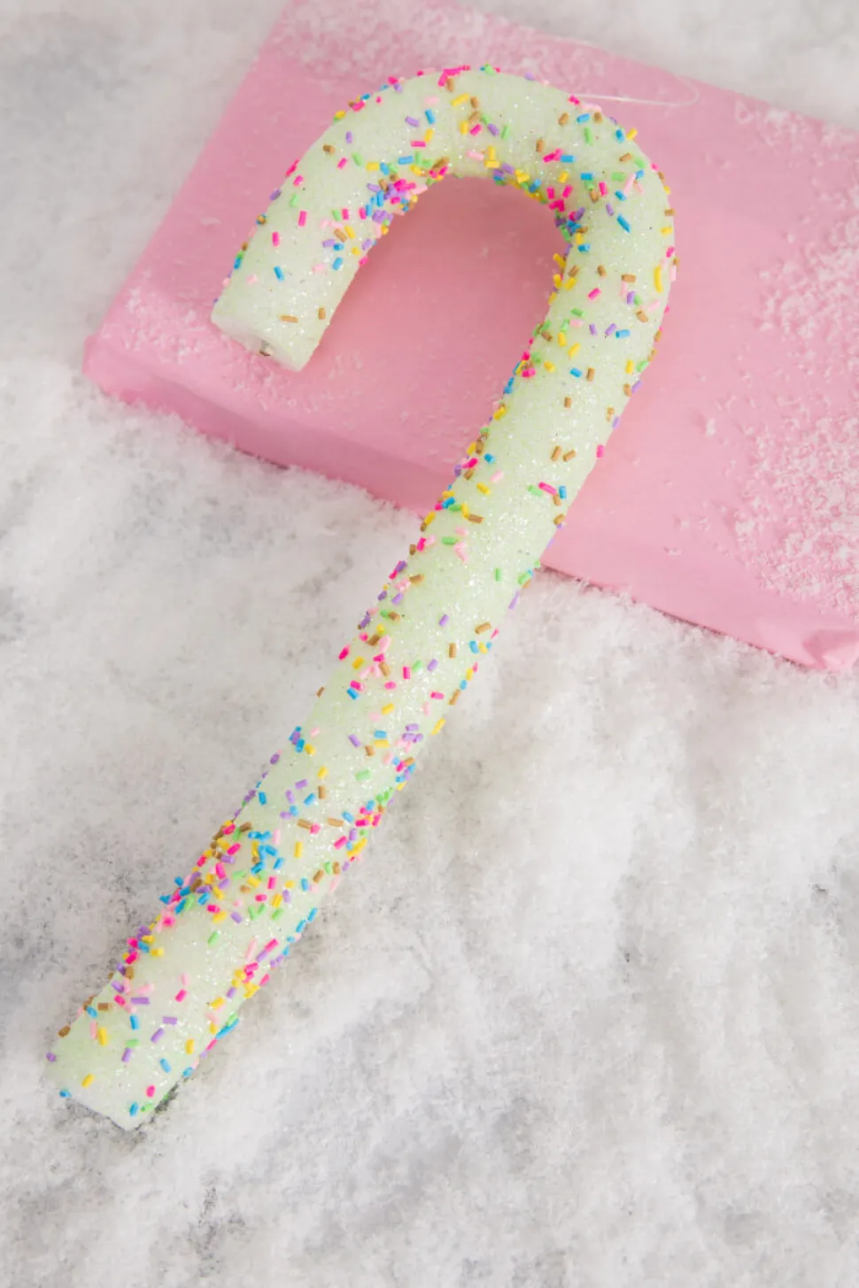 10” Green Sprinkle Candy Cane