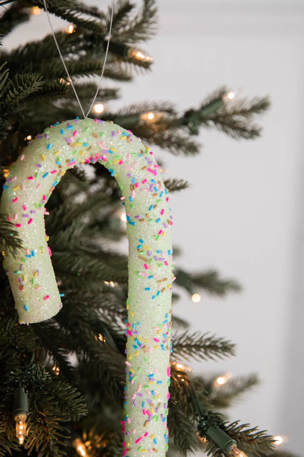 10” Green Sprinkle Candy Cane