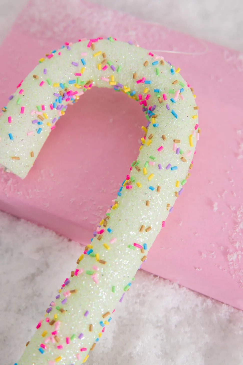 10” Green Sprinkle Candy Cane