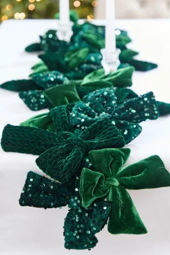48" Green Velvet Sequin Bow Garland