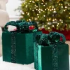 12" Green Velvet Sequin Gift Box