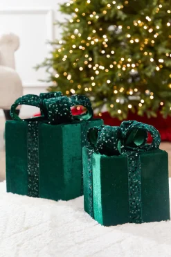 12" Green Velvet Sequin Gift Box