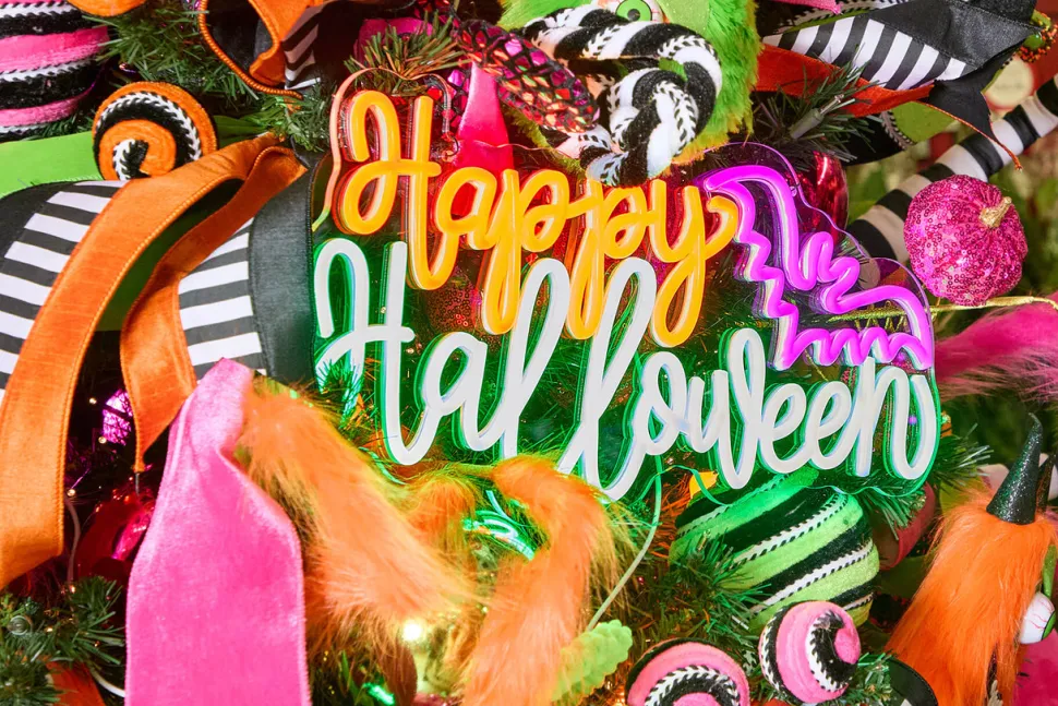 17.7" Happy Halloween Lit Neon Sign