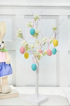 2'H B/O Lighted Easter Tabletop Tree w/ 58 WW Micro LED Lights