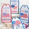 12"H Metal Embossed Americana Wall Hanging Tag