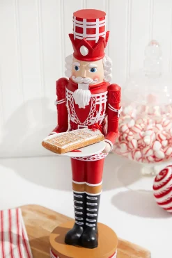20"H Nutcracker with Tray - Red & White