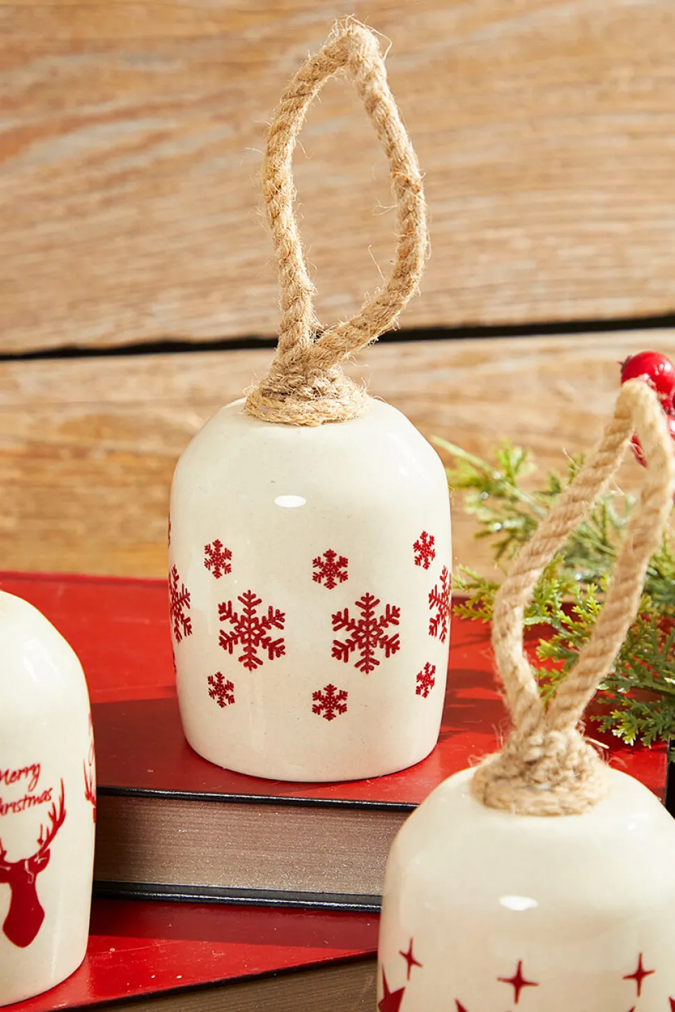 8" Holiday Bell Ceramic Ornament