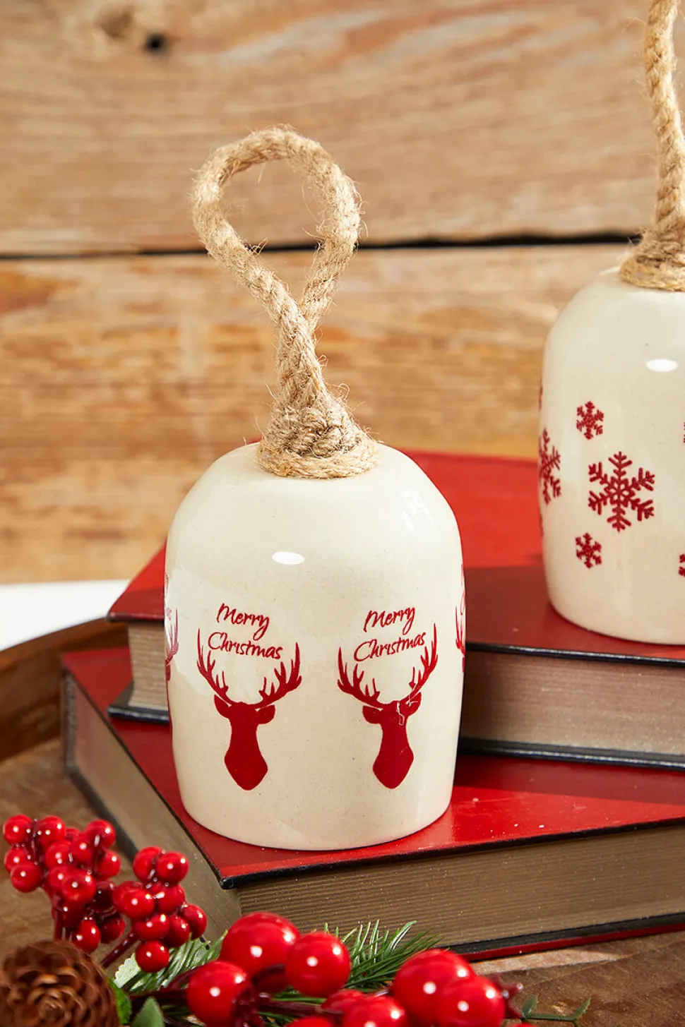 8" Holiday Bell Ceramic Ornament