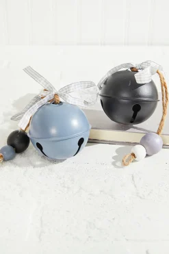 3" Holiday Black/Grey Bell Ornament