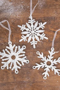7.75” Holiday Metal Snowflake Ornament